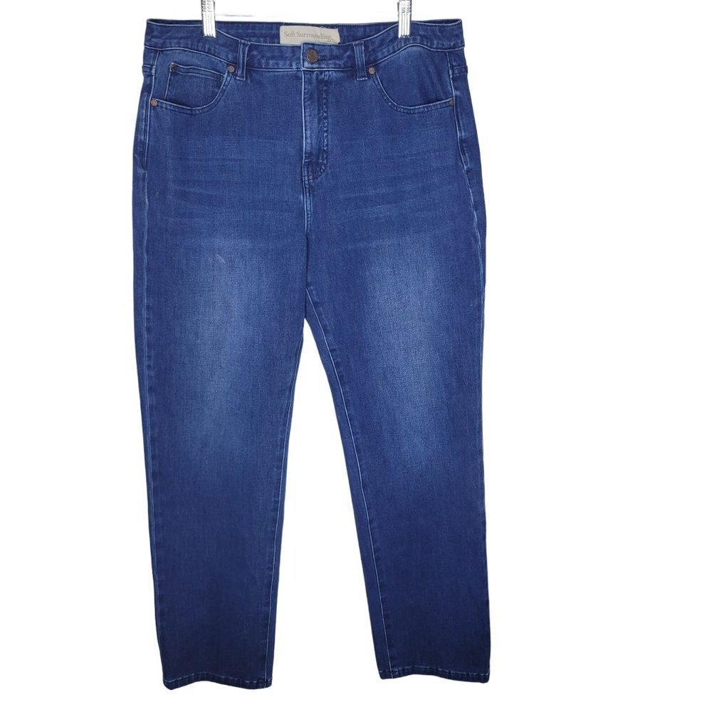 Soft Surroundings Sz 14 The Ultimate Girlfriend Medium Wash Hi-Rise Denim Jeans
